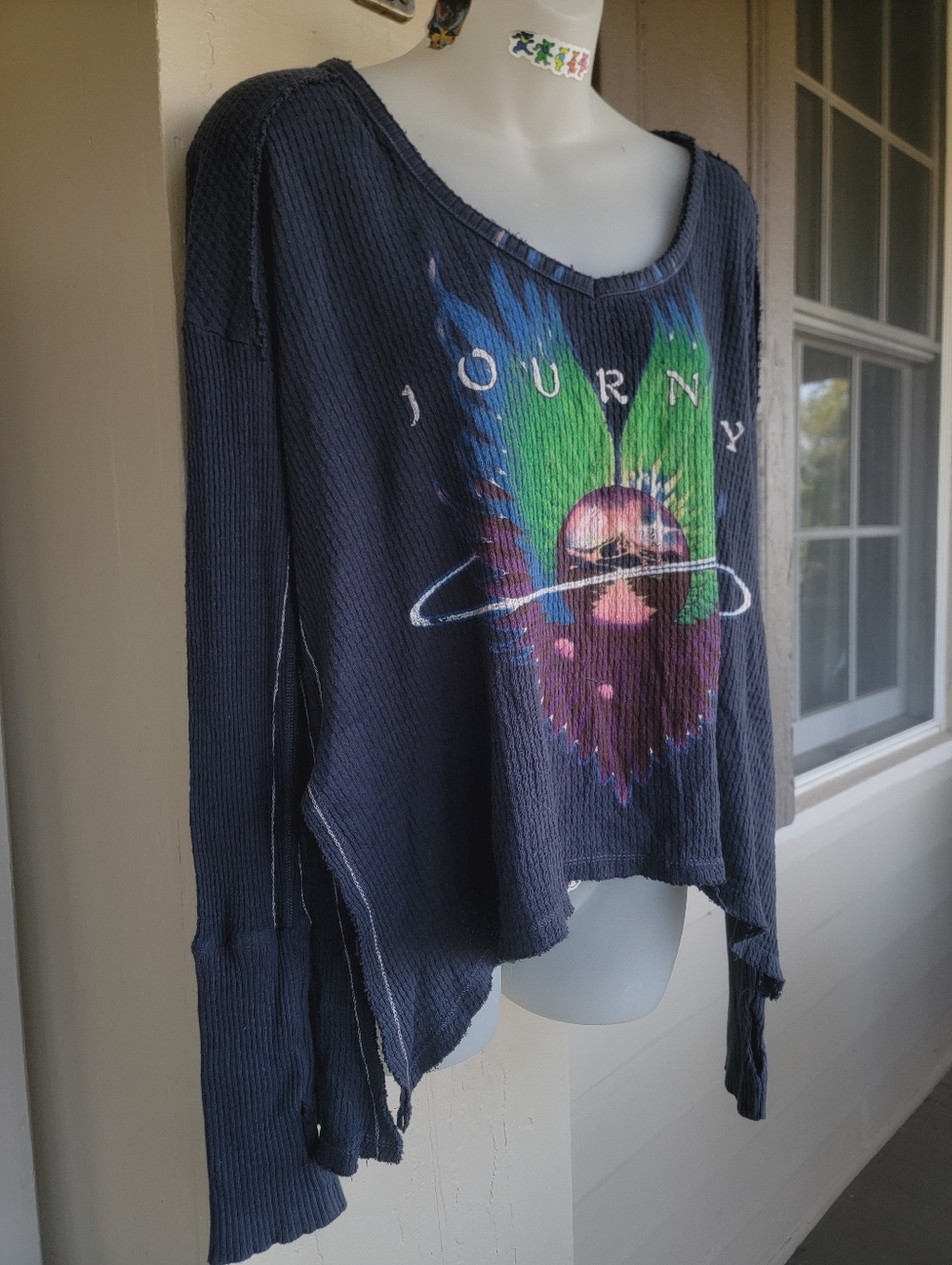 🌈 free People x Trunk LTD Journey drippy drapey Thermal long sleeve top tee - Picture 5 of 15